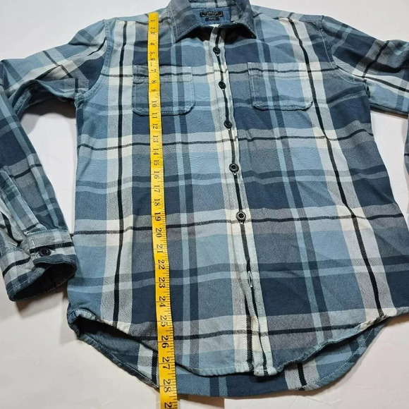 Zara Man Slim Fit Blue/Gray Plaid Button-Up Shirt Size XL/44 - Picture 5 of 12